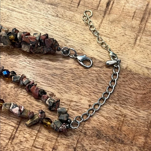 Western Jasper Beaded Necklace with Sunburst Concho Spur Pendant - Picture 5 of 6